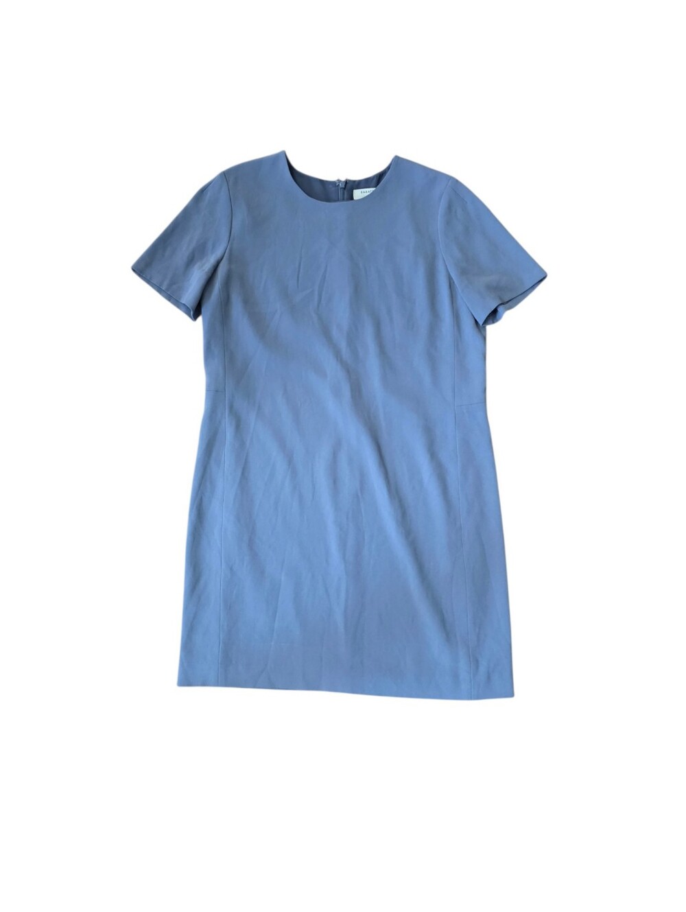 Babaton Light Blue Short Sleeve Shift Dress